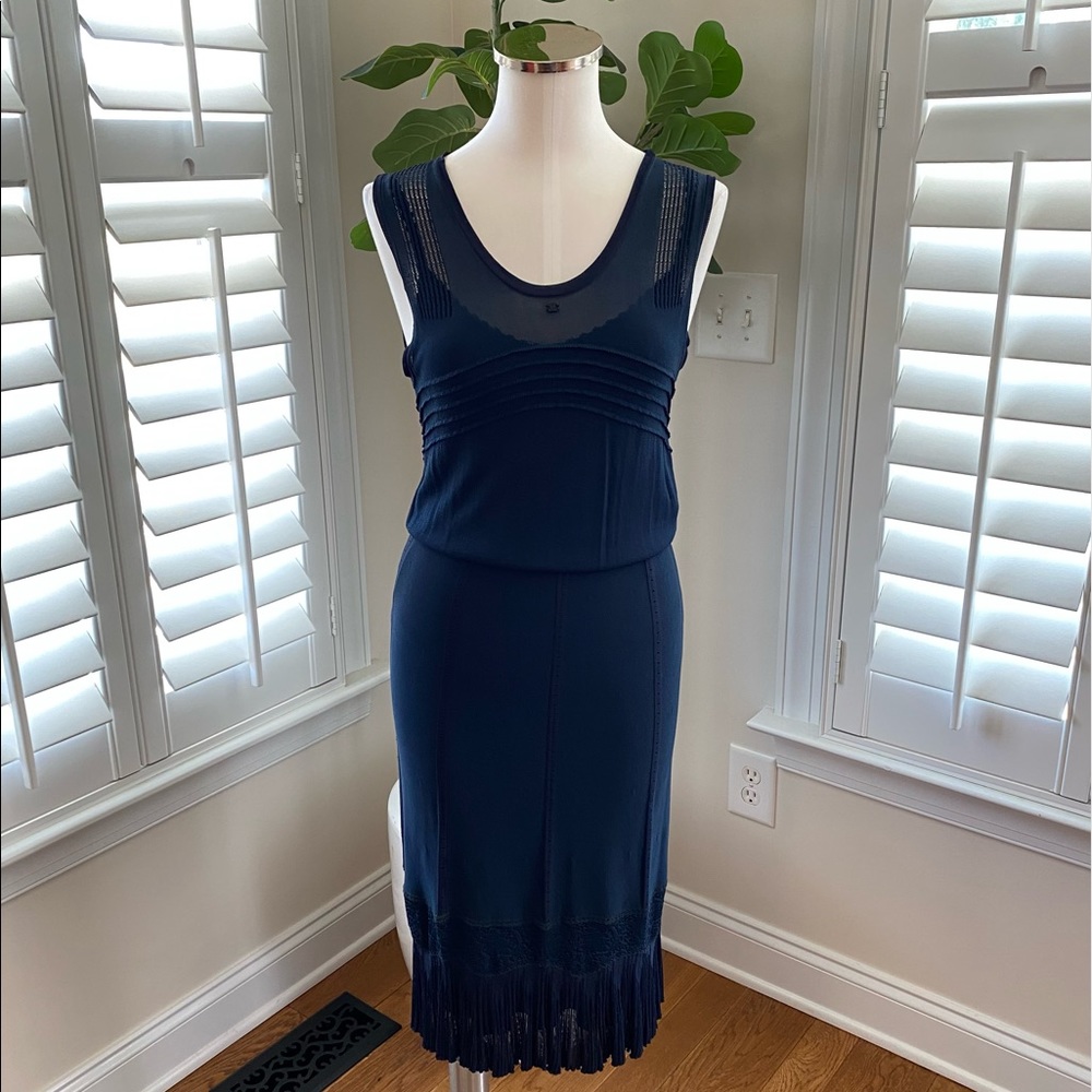 Chanel Navy Blue Dress size 40 with slip dress